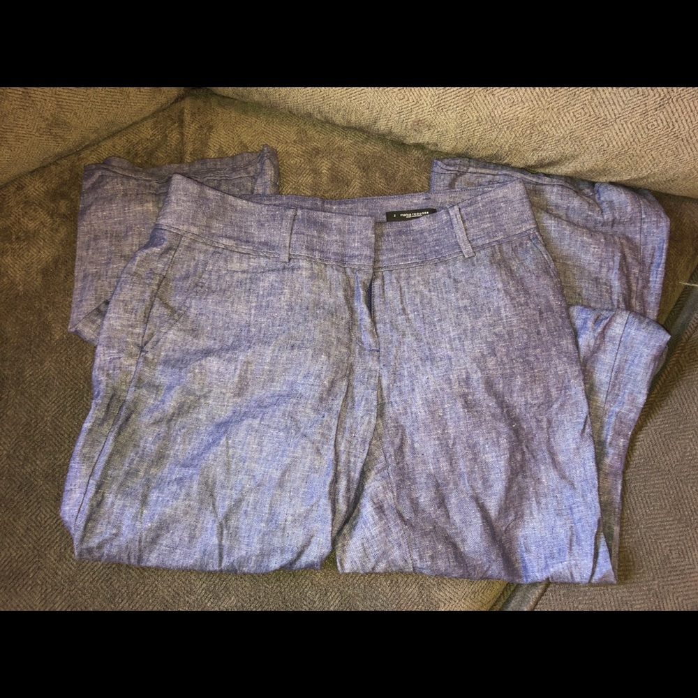 Linen/Denim Wide Leg Pant - Picture 3 of 6